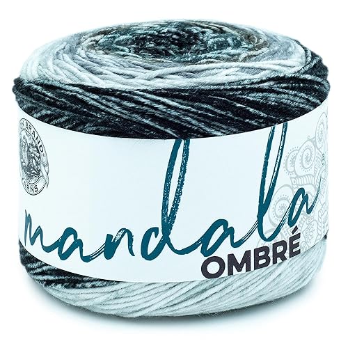 Lion Brand Yarn Mandala Ombré Yarn with Vibrant Colors, Soft Yarn for Crocheting and Knitting, Cool, 1-Pack - 1 Pack - Cool
