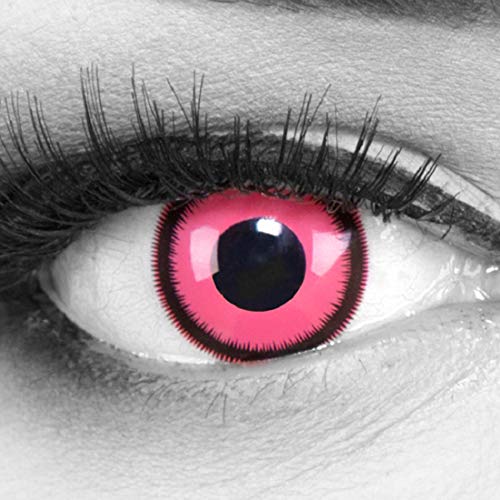 Pink contact lenses