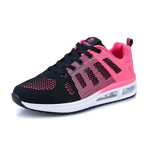 Youecci Damen Laufschuhe Turnschuhe Outdoor Sneaker with+Leicht komfortabel - 43 EU - 4 D Schwarze Rose Luftkissen