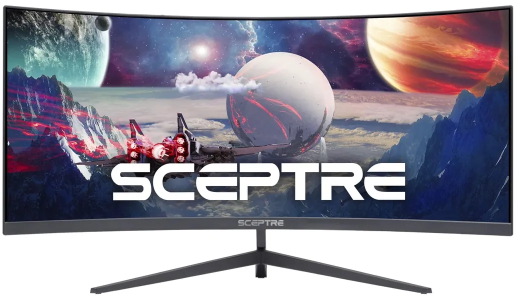 Sceptre 30-inch Curved Gaming Monitor 21:9 2560x1080 Ultra Wide Ultra Slim HDMI DisplayPort up to 200Hz Build-in Speakers, Metal Black (C305B-200UN1) - Monitor