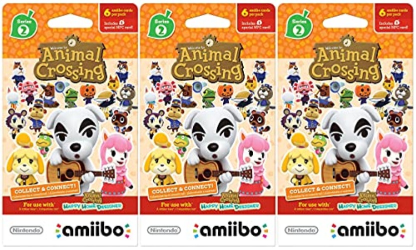 Animal Crossing Amiibo Cards 3 Pack Set of Series 2