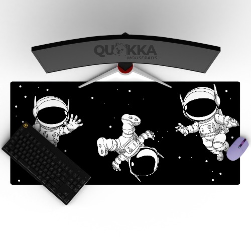 The 3 Wise Astronauts Design Mousepad Deskmat - 120x60cm / 4mm / Black Stitched