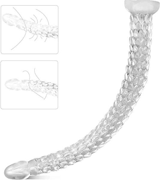 18.9 Inch Realistic Dildos Clear Dildo - G Spot Adult Sex Toy for Women Pleasure, 48cm Soft Body-Safe Material Jelly Dildo with Suction for Professional Women Men Anal Plug Sensory Adult Sex Toys