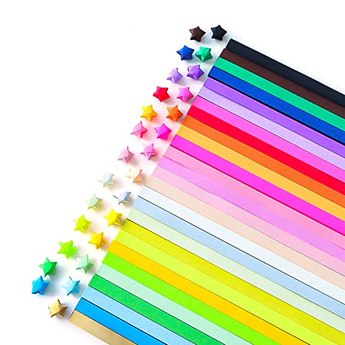 540 Sheets Origami Stars Paper, Double Sided 27 Colors Decoration Paper Strips (Rainbow Color)