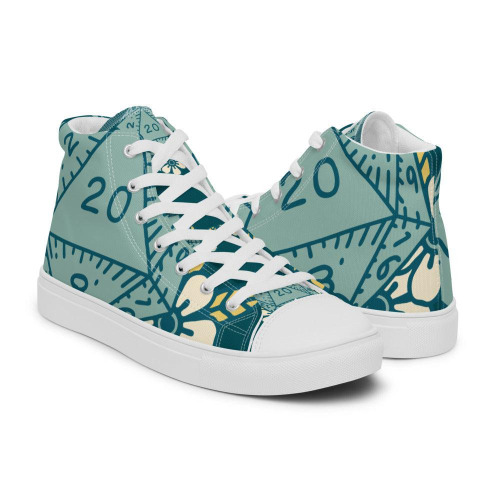 D20 DnD Dice High Top Canvas Shoes (Women’s) - 8