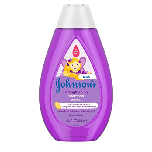 Johnson's Strengthening Tear-Free Kids' Shampoo with Vitamin E Strengthens & Helps Prevent Breakage, Paraben-, Sulfate- & Dye-Free, Hypoallergenic & Gentle for Toddler's Hair, 13.6 fl. o - Shampoo