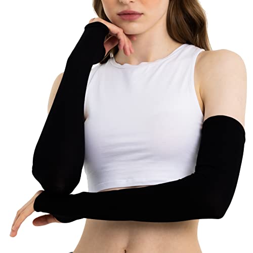 Causa Forcia Unisex Arm Warmers Arm Sleeves for Women and Men Made in Turkey - Black