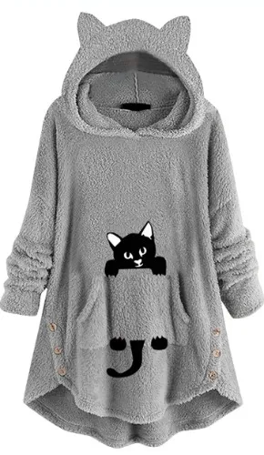 Sherpa Hoodie with Cat Ears