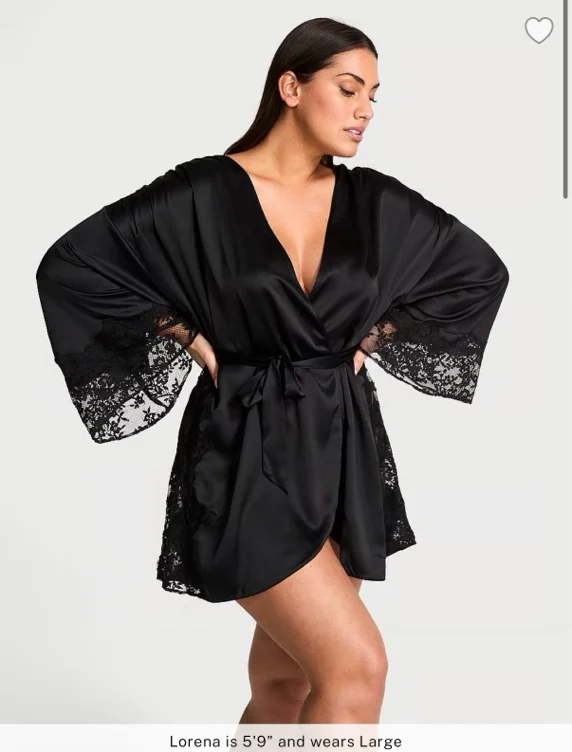 Victoria's Secret Backstage Satin Sparkle Short Robe