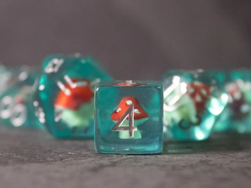 Mushroom DnD Dice Set // Role Playing Dice for Druids // Dungeons and Dragons Dice // D&D Dice
