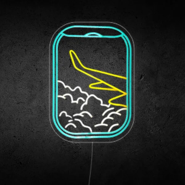 Plane Window View Neon Sign