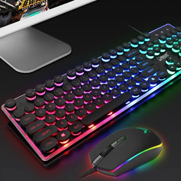 Ninja Dragons BX9 LED Backlight Gaming USB Wired Keyboard Mouse Set - Black