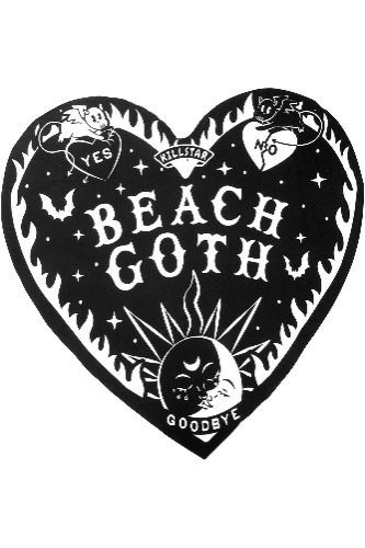 Beach Goth Heart Towel | One Size / Black / 100% Cotton