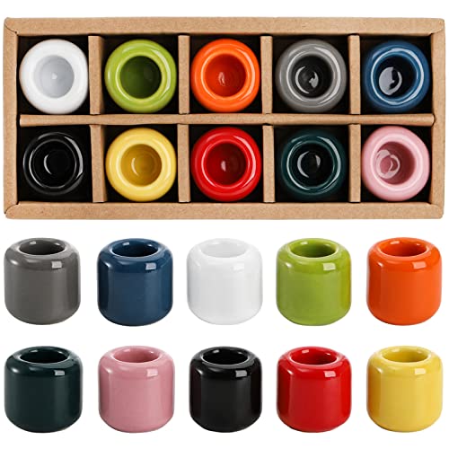 Cedilis 10pcs Ceramic Chime Candle Holde