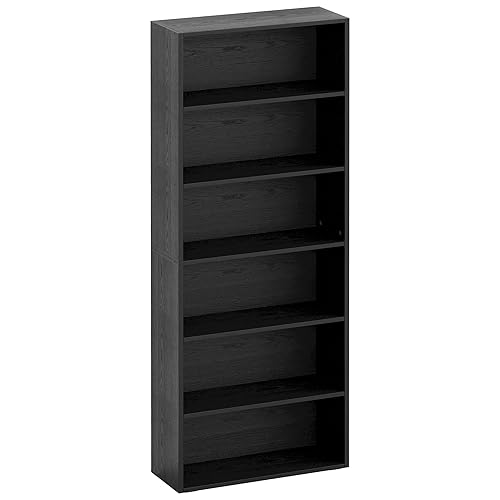 IRONCK Bookshelves and Bookcases Floor Standing 6 Tiers Display Storage Shelves 70 in Tall Bookcase Home Decor Furniture for Home Office, Living Room, Bed Room - Vintage Black