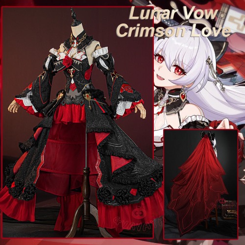 Gvavaya Game Cosplay Honkai Impact 3rd Theresa Apocalypse Lunar Vow Crimson Love Cosplay Costume | S