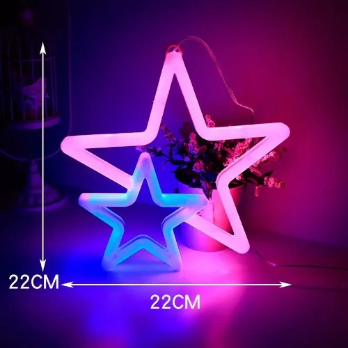 LED Bright Neon Light Night Room Wall Art l - Star
