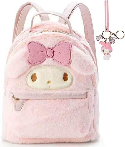 My Melody Backpack, Cinnamoroll Bag Cute Cartoon School Bag Plush Shoulder Bag Handbag (PINK) - Pink