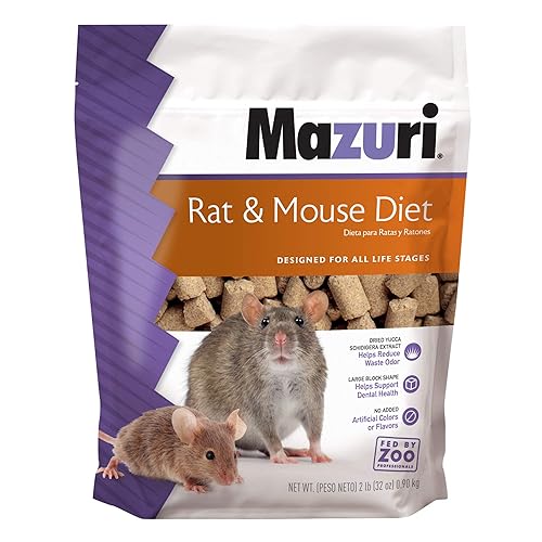 Mazuri | Pet Rat & Mouse Food | Rodent Pellet Blocks| 2 Pound (2 Lb.) Bag - 2 Pound (Pack of 1)