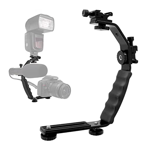 LimoStudio Camera Bracket Mount Heavy Duty Photography Video L-Bracket with Standard Flash Shoe Mounts, AGG1179 - 1 Pack