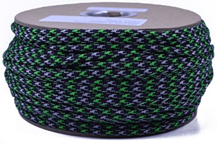Parachute 550 Cord Type III 7 Strand Paracord - Neon Ninja Green - 250 Foot Spool - 250 Ft Spool - Neon Ninja Green