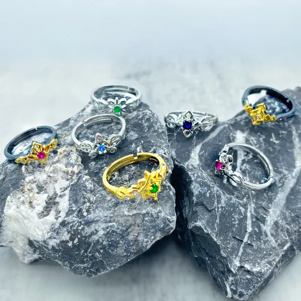 Genshin Impact Rings, Genshin Impact Cosplay Gemstone Rings, Genshin Impact Jewelry, Tartaglia, Zhongli, Kazuha, Albedo, Xiao, Venti