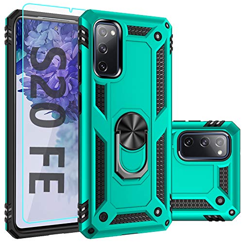 SKTGSLAMY Samsung Galaxy S20 FE Case,Galaxy S20 FE 5G Case,with Screen Protector,[Military Grade] 16ft. Drop Tested Cover with Magnetic Kickstand Car Mount Protective Case for Samsung S20 FE, Mint - Mint