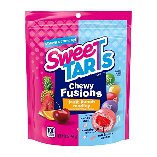 SweeTARTS Chewy Fusions, Back to School Candy, Fruit Punch Medley, 9 ounce - 9 Ounce, Pack of 1 - Chewy Fusions
