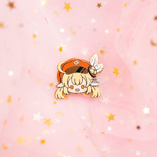 Genshin Impact Klee & Qiqi Hard Enamel Pin - Klee / [A Grade] / Simple Rubber Back