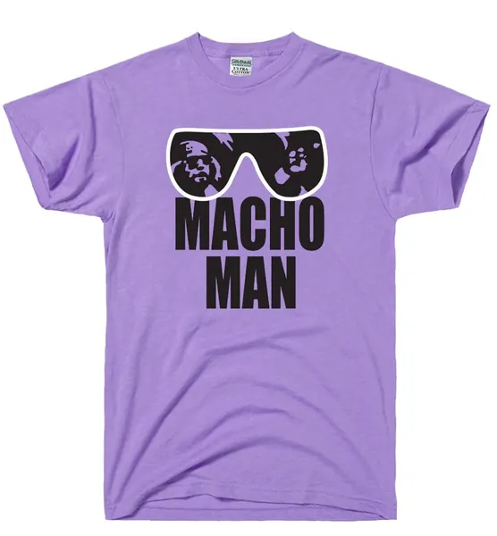 DIRTYRAGZ Men's Macho Man Retro Wrestling T Shirt - X-Large Purple