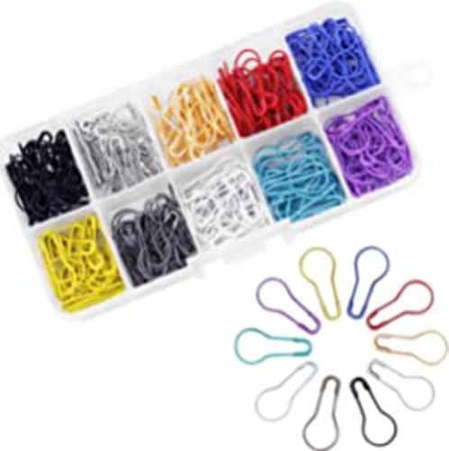 hesmartly 300 Pieces Safety Bulb Pins, Crochet Stitch Markers, Safety Metal Pins for Knitting Stitch Markers Sewing Making with Storage Box (10 Colors) - 300