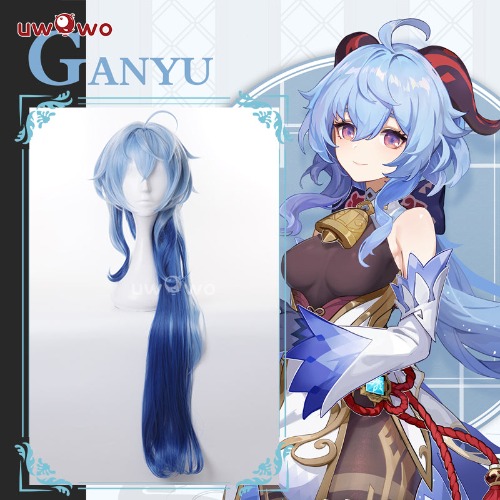 Uwowo Genshin Impact Cosplay Ganyu Wig Gradient Long Hair