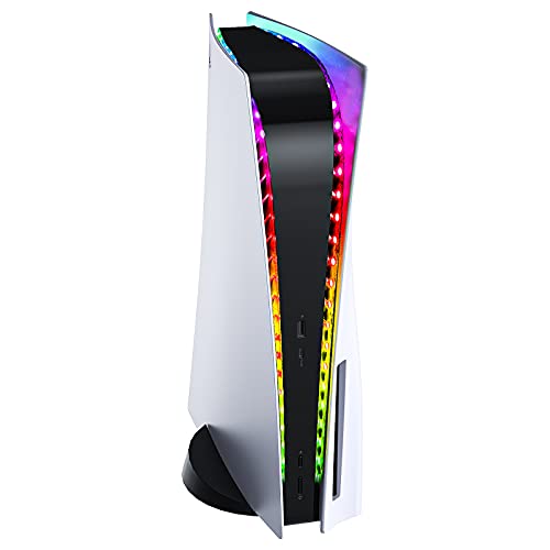 LED Strip Light Compatible with Playstation 5 DE&UHD, RGB LED Light Strips 7 Colors 358 Modes, 5050 SMD LED Color Changing Dimmable Tape Light with Key Remote,LED Lights Compatible with PS5 Accessory