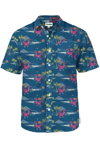 Men's Bright Hawaiian Shirts for Spring Break and Summer - Horizontal Stretch Aloha Shirt for Guys