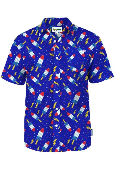 Tipsy Elves Patriotic Shirts for Men - 4th of July Men’s Short Sleeve Button Down Shirts