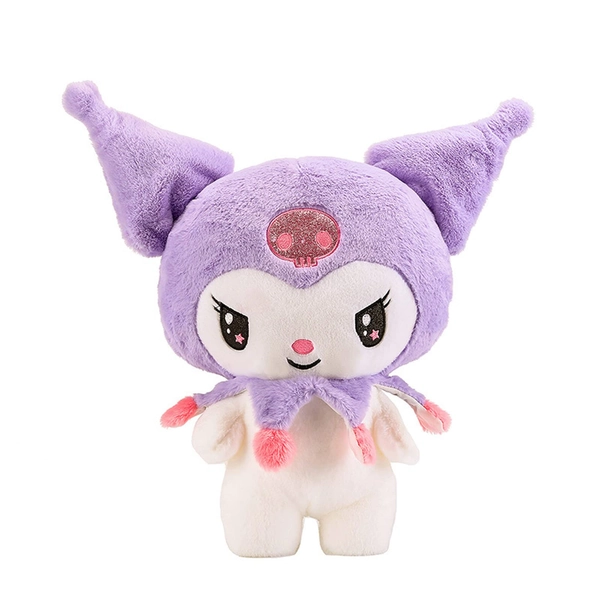 FAMILIO Sanrio Kuromi Pluche kussen, cartoon-serie, pluche dieren, schattige anime-poppen, gevulde cadeaus voor kinderen, woondecoratie