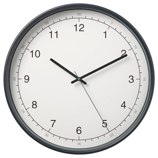 TAGGAD Wall clock - white/grey 38 cm