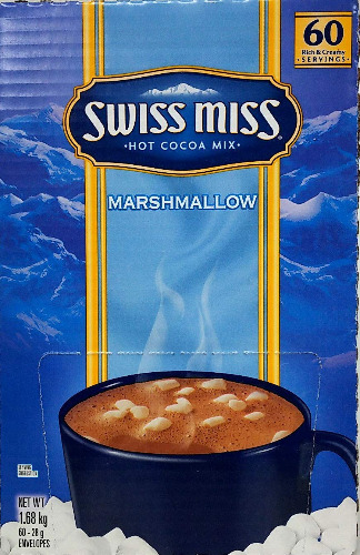 Swiss Miss Hot Cocoa Mix Marshmellow Satchets Rich Creamy USA, Chocolate, 28 g, Pack of 60