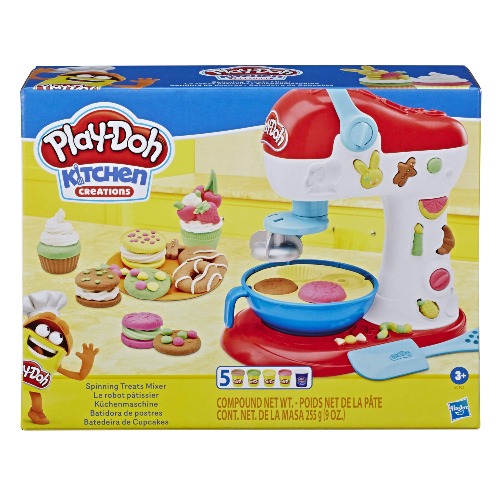 Play-Doh Kitchen Creations Spinning Treats Mixer Toy Kitchen Appliance for Children 3 Years and Up with 6 Non-Toxic Play-Doh Colours