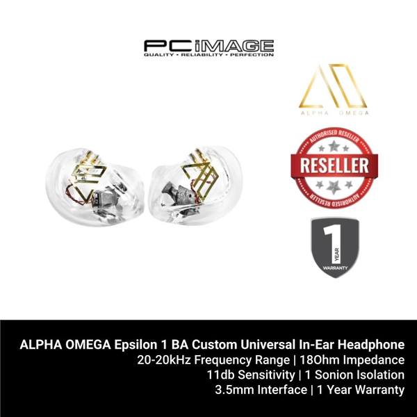 ALPHA OMEGA Epsilon 1 BA Custom Universal In-Ear Headphone Transparent Color | PC Image