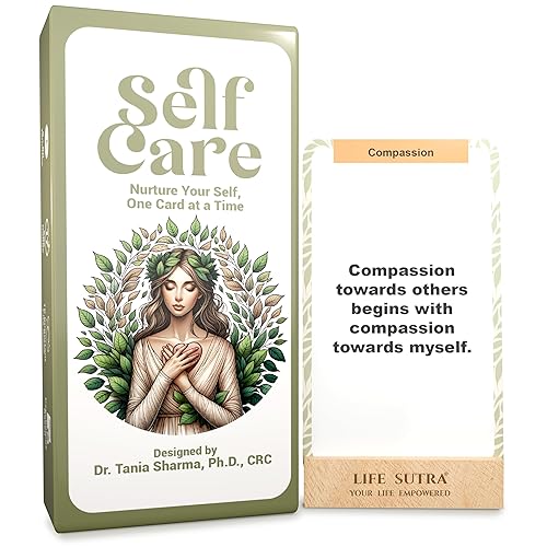 Life Sutra Self-Care: 80 Affirmation Cards, Journaling Prompts and Activities. Designed by a Psychologist. A Unique Gift for Stress Relief & Mindfulness for Women's and Men's Wellness. - Affirmations for Self Care