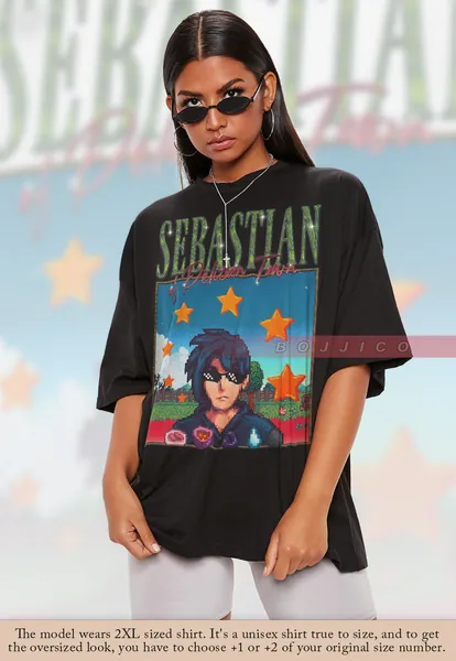 STARDW VALLEY SEBASTIAN Shirt, Food Spirit Stardw Vally Shirt, Stardw Vally Character Harvey Tshirt, Farming Harvst Moon Rpg Video Game Tee