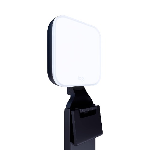 Logitech Litra Glow Premium LED Streaming Light with TrueSoft, adjustable monitor mount, brightness & color temp settings, desktop app control for PC/Mac - Graphite - Monitor Light Light