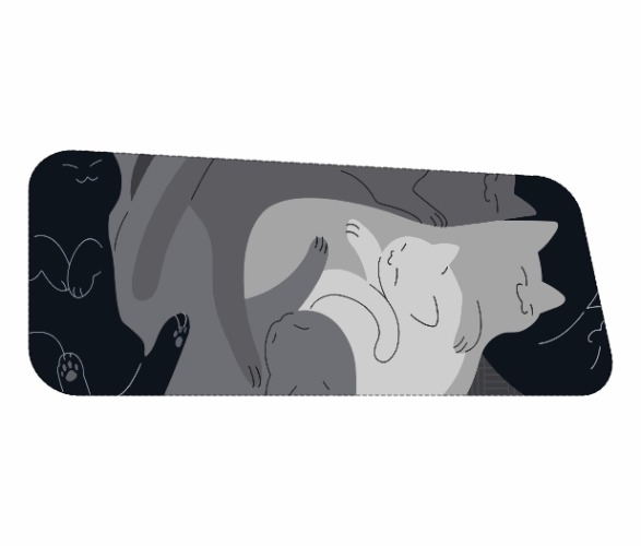 Mouse Pad Gamer Gatinho chinês 90x40 mousepad gamer Extra Grande (Cinza) - Cinza