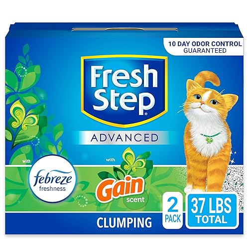 Fresh Step Advanced Clumping Litter With Febreze Freshness With Febreze Gain Scent, Fights Odor on Contact, 37 lbs. (2 x 18.5 lb. Box) - Gain