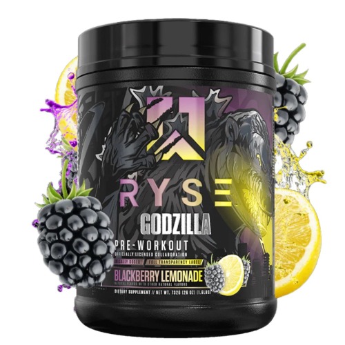Ryse Signature Series Godzilla Pre Workout | Pump, Energy, Strength, and Focus | Citrulline, Beta-Alanine, Caffeine | 40 Servings (BlackBerry Lemonade) - Blackberry Lemonade