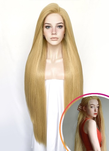 Straight Yaki Blonde Lace Front Synthetic Wig LF701S | Blonde