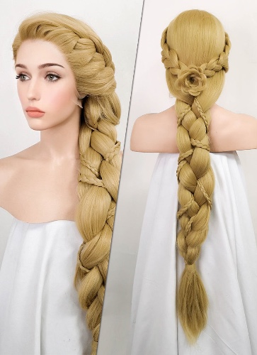 Tangled Rapunzel Blonde Braided Yaki Lace Front Synthetic Wig LF2086 | Blonde