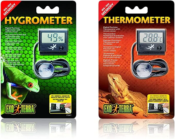 Amazon.com: Exo Terra LED Thermometer and Hygrometer Bundle for Reptile Terrariums : Pet Supplies