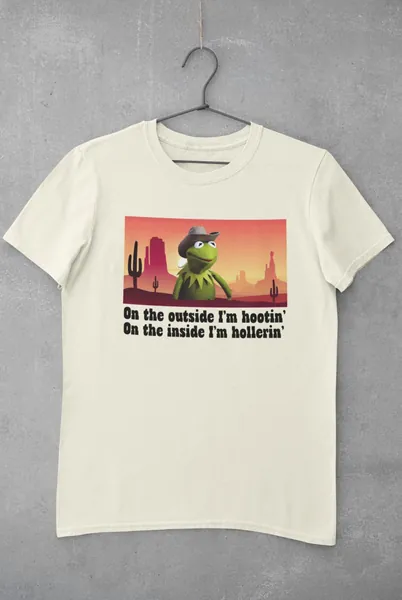 Hootin and Hollerin Cowboy Kermit T-Shirt, Meme Shirt, funny shirt, ironic shirt, gag shirts, kermit the frog meme